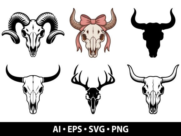 Bull Skull SVG Bundle: Elevate Your Western Designs
