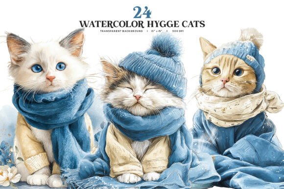 Cozy Comfort: Using Watercolor Hygge Cat Clipart
