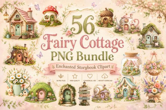 Enchant Your Designs with the Fairy-Cottage-PNG-Bundle-56-Clipart