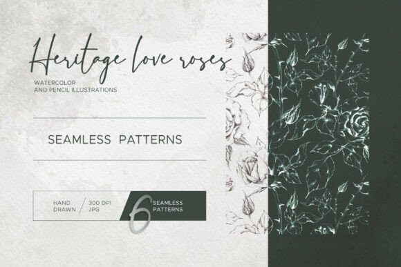 Heritage Tea Roses: Seamless Patterns for Elegant Design
