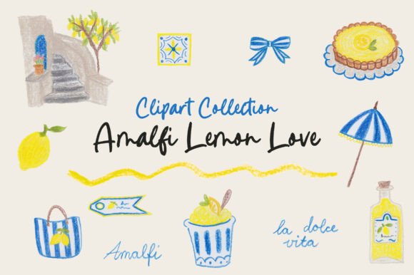 Italian Lemon Summer Clipart: A Sunny Coastal Collection