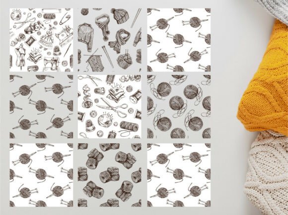 Knitting Sewing Seamless Patterns Set: A Designer's Guide to Cozy Aesthetics