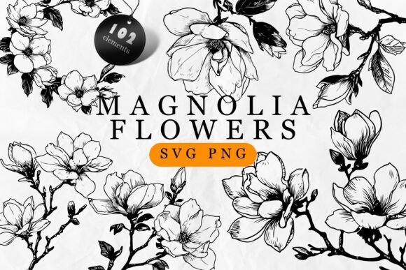 Magnolia SVG: Clean Line Art for Modern Projects
