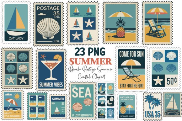 Retro Beach Stamp Clipart: A Designer's Guide