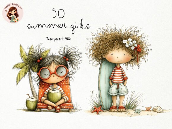 Summer Girls PNG Clipart Set: A Designer's Guide to This Charming Collection