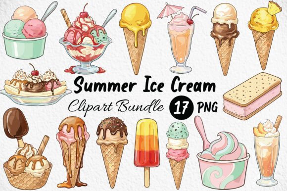 Summer Ice Cream Clipart: Sweet Design Assets for Warm-Weather Projects
