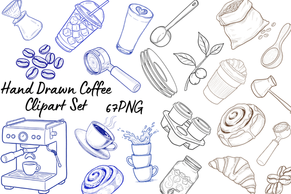 Wake Up Your Designs with 67 Hand Drawn Coffee Clipart