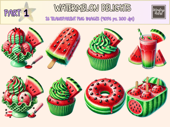 Watermelon Delights P1 Clipart: Your Summery Design Toolkit