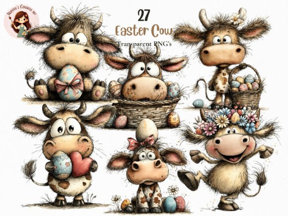 Whimsical Quirky Easter Cow Clipart: A Designer's Guide